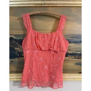 Vintage Y2K Studio Y Chiffon Fairy Tank Top Size Large Made In USA Babydoll